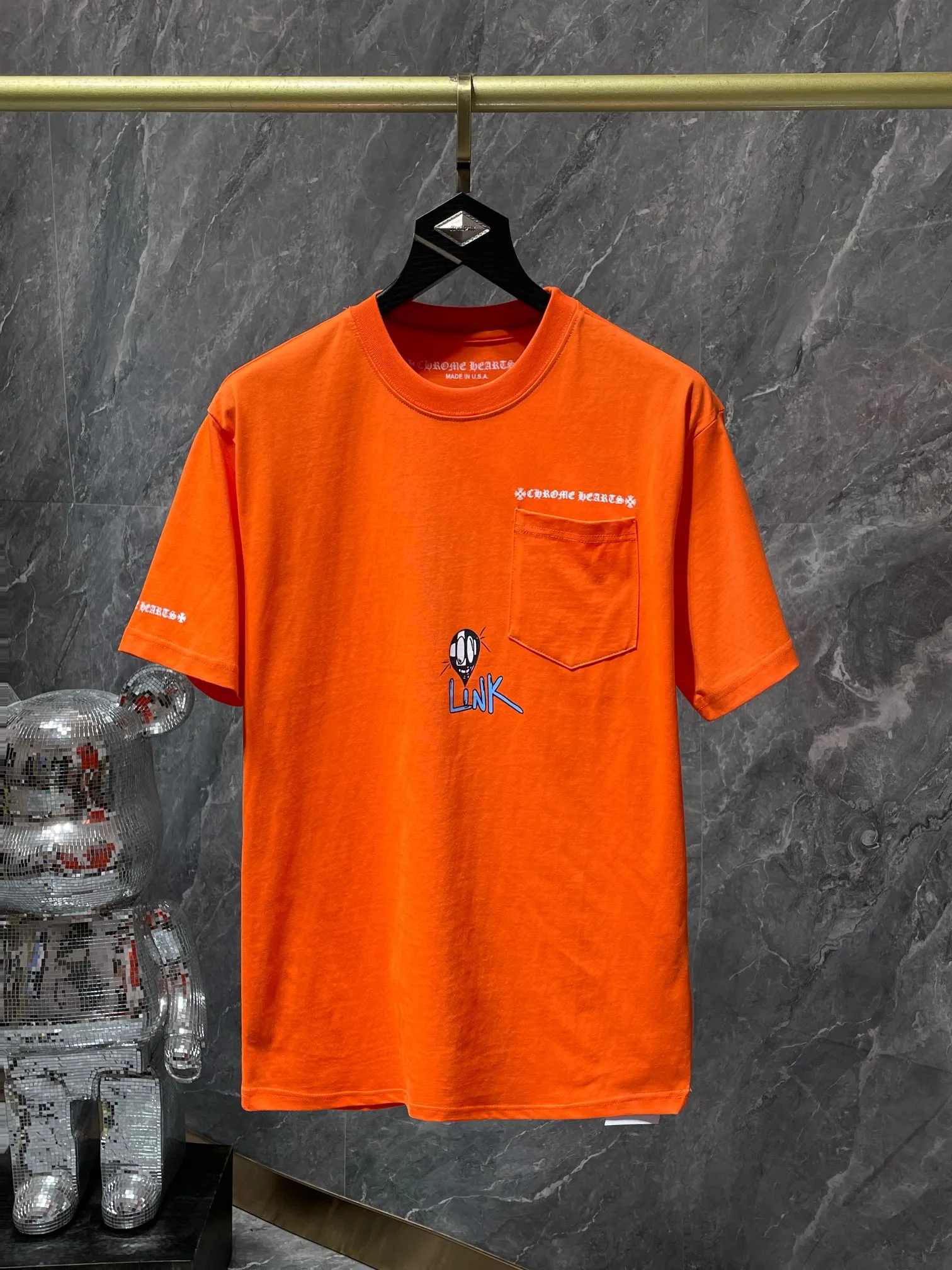 P126 New in summer Chrome Hearts 25ss High weight, environmentally friendly and high-quality top fabric 260g~270g Chrome Matty Boy graffiti short-sleeved counter synchronization 1:1 replica version Recommended color: customized orange Size: S, M, L, XL